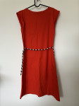 Pamučna crvena haljina sa remenom vl.M