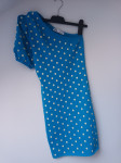 Plava uska haljina pinup točkice ZARA 38 novo