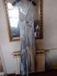 Svečana srebrna duga haljina H&M nova veličina 42