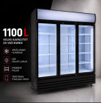 VITRINSKI HLADNJAK 1000 L – TROJA STAKLENA VRATA *NOVO*
