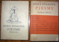Dora Pfanova: Pjesme svezak I-II, 1932/1938, posveta i potpis autorice