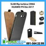 SLIM flip torbica CRNA za HUAWEI P9 lite 2017
