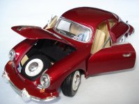 2X autić maketa Porsche 356B coupe iz 1961 veličine 1/24 crveni i crni