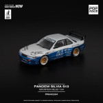 NISSAN Pandem Silvia S13, moontech blue 1/64 POP RACE
