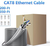 350-Foot Cat8 Bulk Ethernet Kabel. Oli S/FTP Vanjski i Unutarnji Izdrž