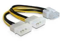 Adapter DELOCK, 2x 4-pin Molex (Ž) na 8-pin (M) naponski, NOVO