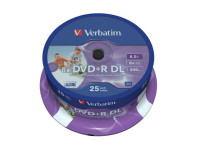 DVD+R DL medij VERBATIM 8.5GB 8× Inkjet PRINTABLE 25 pack spindle