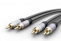 G&BL audio kabel HIGH END QUALITY 2x2 RCA(činč), 1m, sivi