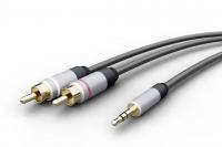 G&BL subwoofer audio kabel 2xRCA(činč) na 1xRCA (činč), 2m, siva