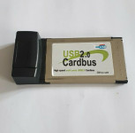 HUB PCMCIA Cardbus Notebook adapter, USB 2.0, 4 priključka