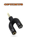 Optimus adapter 3.5mm muški 3 pola na 2x3.5mm ženski, crni