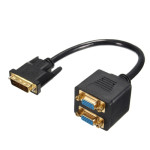 Optimus adapter konverter, DVI (24+1) muški na 2 x VGA ženski, crni