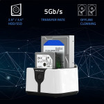 Qoltec dock za 2,5/3,5" SSD/HDD, USB 3.0 - "kloniranje jednim dodirom"