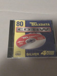 TRAXDATA CD-RW 80 SILVER 4x SPEED COMPACT disc Recordable Re- writable