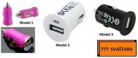 USB univerzalni auto punjač - Crni - Rozi - Bijeli