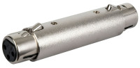 XLR (DMX) adapter, ženski / ženski, plavi