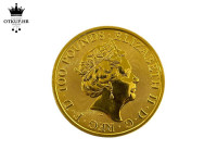 100 POUNDS ELIZABETH II LION OF ENGLAND 2022  31.11G (24K) / R1, RATE!