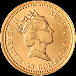 INVEST. ZLATO AUSTRALIA 25$ ELIZABETH 1/4oz (7,77g 999,9) 24K GOLDSHOP
