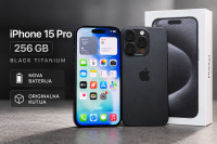 Apple iPhone 15 Pro 256 GB – Black Titanium – NOVA BATERIJA