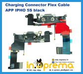 IPHONE 5S KONEKTOR PUNJENJA DOCK Flex + HANDSFREE ( CRNA BOJA )