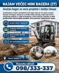 MINI BAGER 2T ZA SVE VRSTE ISKOPA -  NAJAM