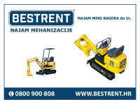 NAJAM mini bagera do 1t. ZG ST OS RI ZD VŽ SK