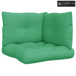 Jastuci za palete 3 kom zeleni od tkanine - Zelena kutna sofa