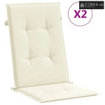 Jastuci za vrtne stolice 2 kom krem 120 x 50 x 3 cm od tkanine - Krema