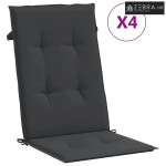 Jastuci za vrtne stolice 4 kom crni 120 x 50 x 3 cm od tkanine - Crna