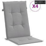 Jastuci za vrtne stolice 4 kom sivi 120 x 50 x 3 cm od tkanine - Siva