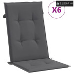 Jastuci za vrtne stolice 6 kom antracit 120x50x3 cm od tkanine - Antra