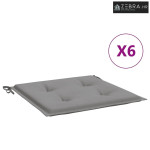 Jastuci za vrtne stolice 6 kom sivi 40x40x3 cm od tkanine - Siva 40 x
