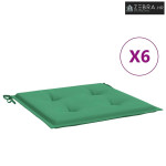 Jastuci za vrtne stolice 6 kom zeleni 40 x 40 x 3 cm od tkanine - Zele