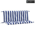 Jastuci za vrtnu klupu 2 kom plavo-bijeli prugasti 120x50x7 cm - Plava