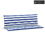 Jastuci za vrtnu klupu 2 kom plavo-bijeli prugasti 150x50x7 cm - Plava