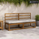 Jastučić za klupu VIANEN 100% poliester Bijela 200 x 50 x 12 cm - Bije