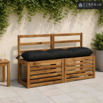 Jastučić za klupu VIANEN 100% poliester Crna 130 x 30 x 12 cm - Crna 1