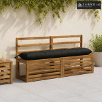 Jastučić za klupu VIANEN 100% poliester Crna 140 x 30 x 12 cm - Crna 1