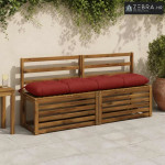 Jastučić za klupu VIANEN 100% poliester Crvena 140 x 30 x 12 cm - Crve