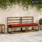 Jastučić za klupu VIANEN 100% poliester Crvena 200 x 50 x 12 cm - Crve