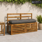 Jastučić za klupu VIANEN 100% poliester Siva 110 x 30 x 12 cm - Siva 1