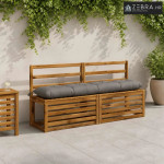 Jastučić za klupu VIANEN 100% poliester Siva 150 x 30 x 12 cm - Siva 1