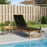 Jastučić za ležaljku GEMERT 100% poliester Crna 200 x 55 x 3 cm - Crna