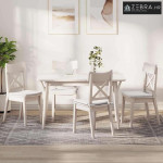 Jastučići za sjedenje 4 pcs Bijelo 40 x 40 x 3 cm tkanina