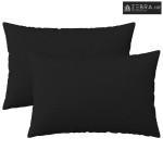 Jastuk za bacanje 2 kom. HEERLEN Crna 50 x 70 cm Tkanina - Crna 50 x 7