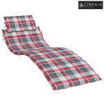 Jastuk za ležaljku crveni karirani 186x58x4 cm tkanina Oxford - Crveni