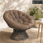 Papasan jastučić VIANEN 100% poliester Sivosmeđa Ø 130 x 12 cm - Sivos