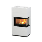 Kamin na drva integra plus line (desna) – bijeli, kutni 8 kw