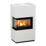 Kamin na drva integra plus line (lijevi) – bijeli, kutni 8 kw