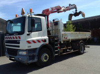 DAF CF75 250 / Marrel crane / Three-way side tipper truck